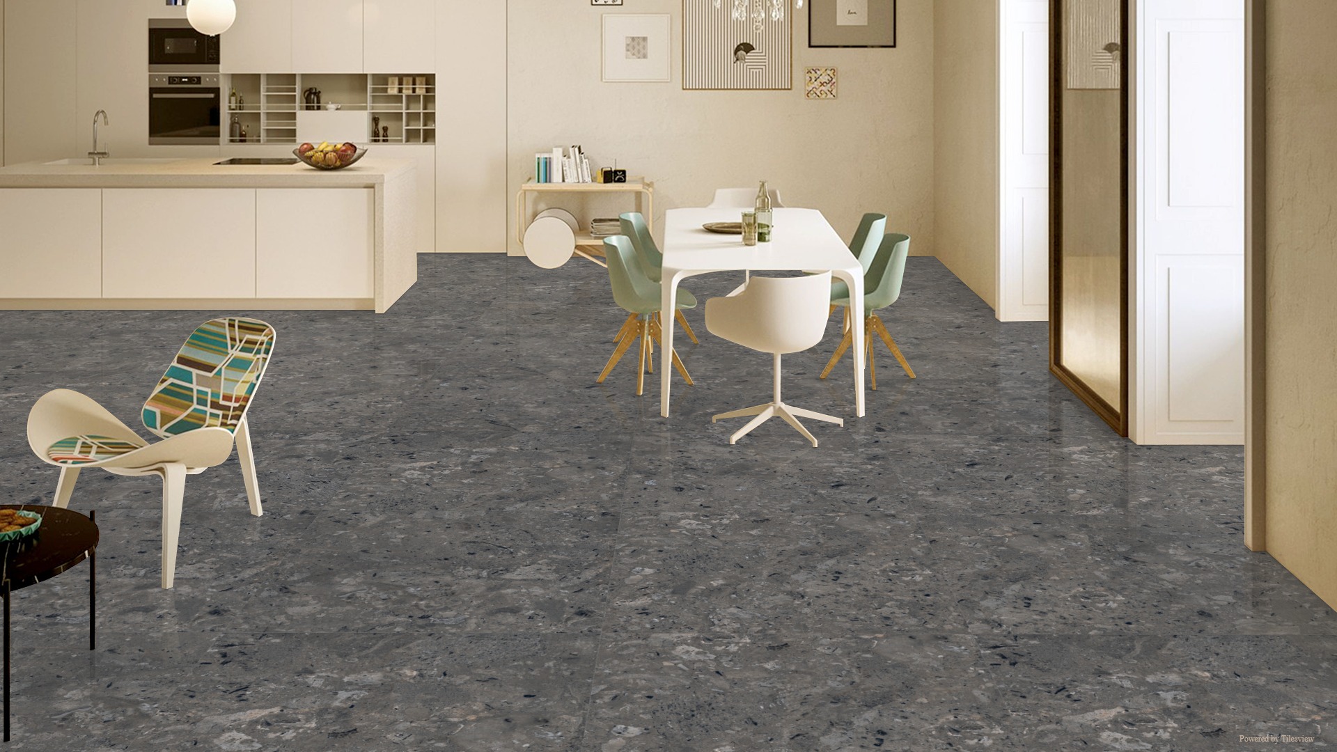 Keramische tegel LEVANTO NERO 80x80cm met matte afwerking in zwarte marmerlook voor een luxe en krachtige uitstraling tiles