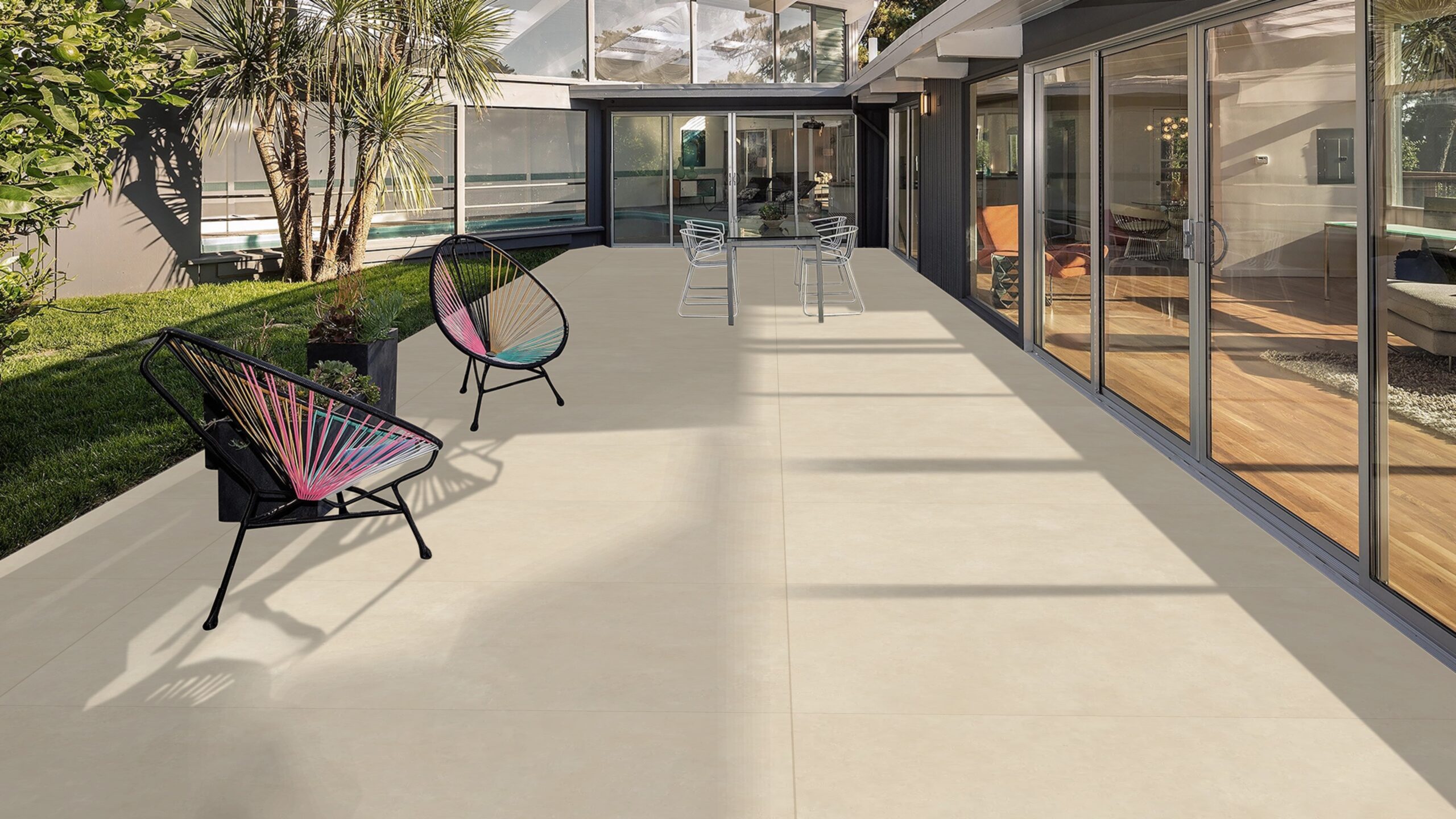 MORTAR CREMA crèmekleurige cementlook tegel 80x80cm met matte textuur – porseleinen tegel van Tegelplus voor elegante Belgische interieurs