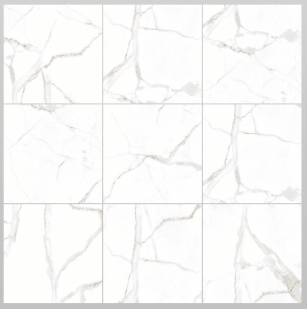 MARBLE WHITE - 80x80cm Glossy Tiles