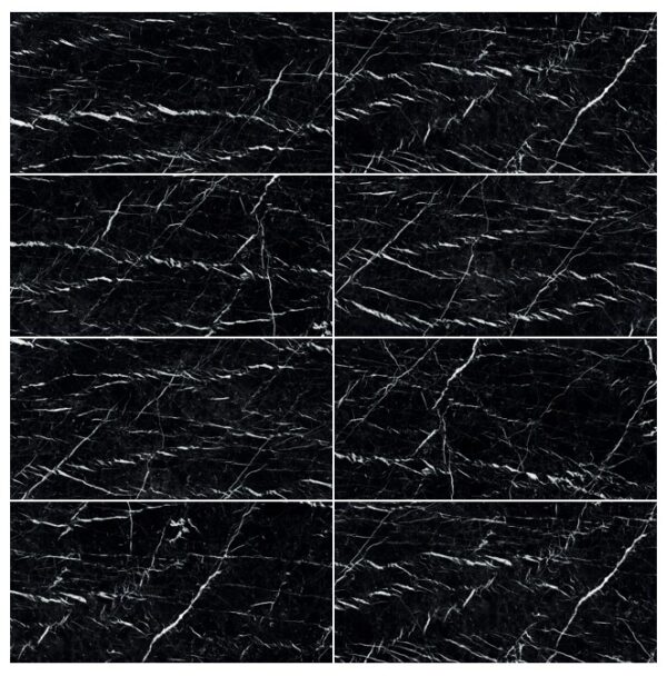 MARQUINA ROYAL NERO zwarte marmerlook tegel 60x120cm met witte adering en hoogglans afwerking – porseleinen tegel van Tegelplus voor stijlvolle Belgische interieurs
