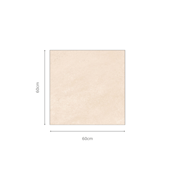 MONTANA ALMOND beige natuursteenlook tegel 60x60cm met granula matte afwerking – porseleinen tegel van Tegelplus voor stijlvolle Belgische interieurs