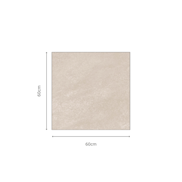 MONTANA IVORY beige natuursteenlook tegel 60x60cm met granula matte afwerking – porseleinen tegel van Tegelplus voor stijlvolle Belgische interieurs