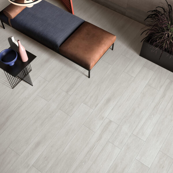 NERWOOD SILVER White Wood Tiles 20x120cm