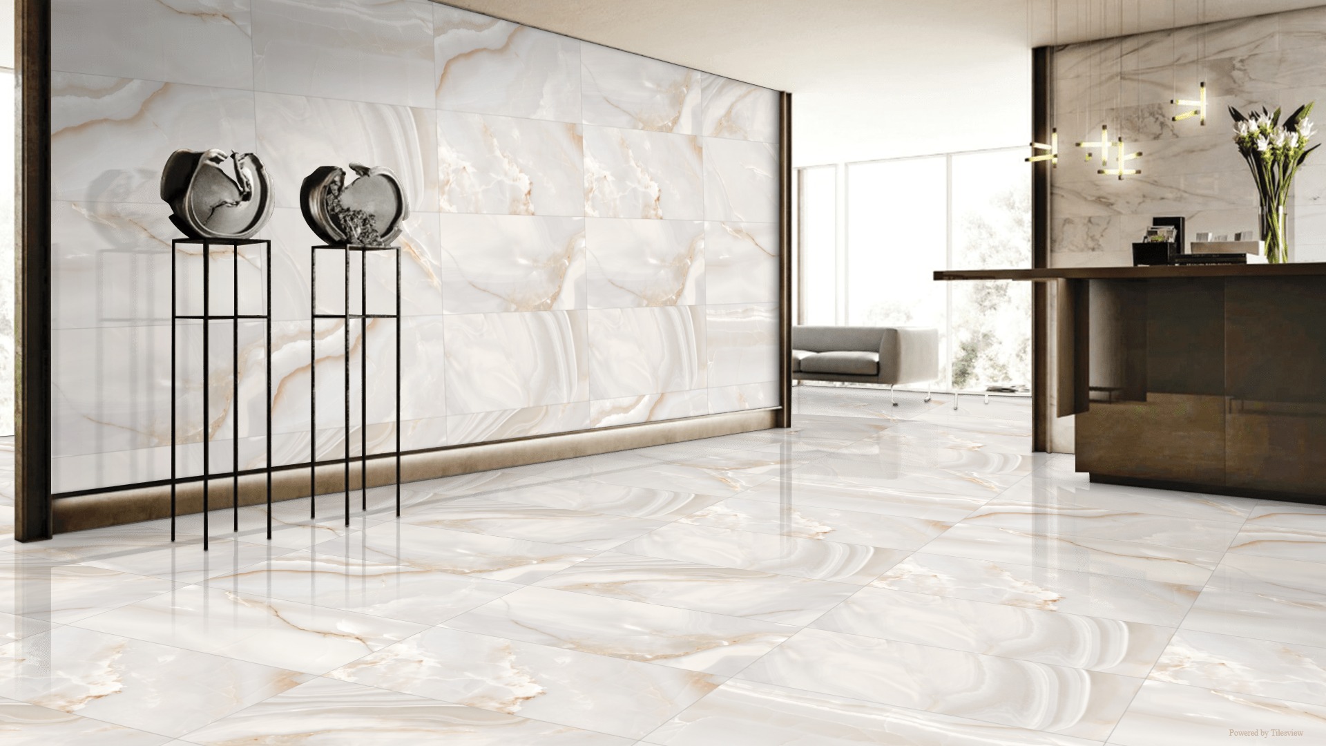 ONICE BIANCO witte marmerlook tegel 60x120cm met glanzende afwerking – porseleinen tegel van Tegelplus voor elegante Belgische interieurs