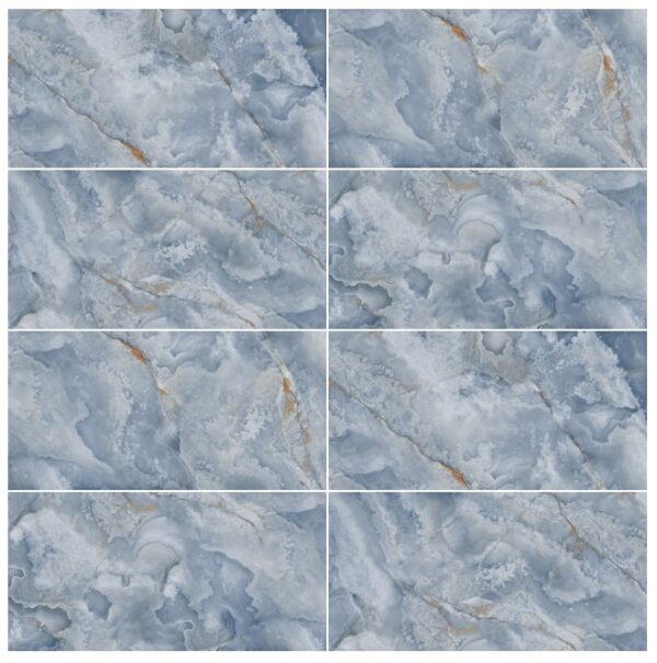 ONYX EMERALD AZUL blauwe marmerlook tegel 60x120cm in hoogglans – porseleinen tegel van Tegelplus voor luxe en artistieke Belgische interieurs