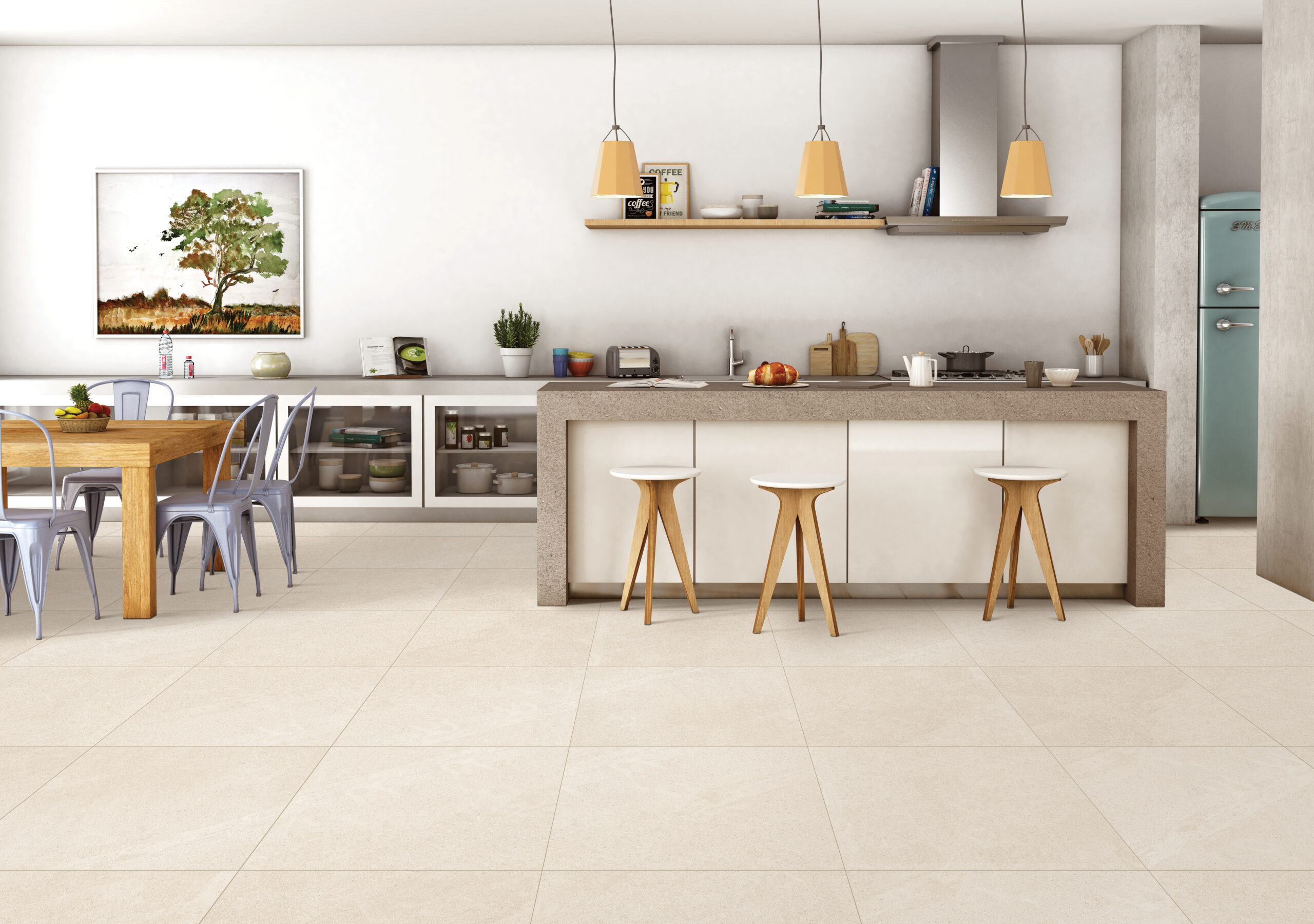 PATERNA TERRA beige natuursteenlook tegel 60x60cm met granula matte afwerking – porseleinen tegel van Tegelplus voor warme Belgische vloeren en interieurs