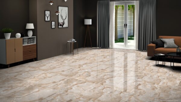 PERSIAN ONYX NATURAL beige marmerlook tegel 60x120cm met glanzende afwerking – porseleinen tegel van Tegelplus voor warme Belgische interieurs