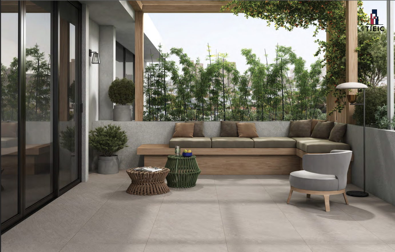 PETRA GRIS grijze natuursteenlook tegel 60x60cm met antislip afwerking – porseleinen tegel van Tegelplus voor binnen- en buitengebruik in België