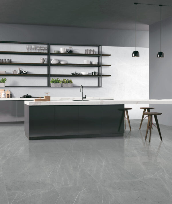 PIETRA GREY marmerlook tegel 60x120cm met glanzende afwerking – porseleinen tegel van Tegelplus voor luxe Belgische interieurs