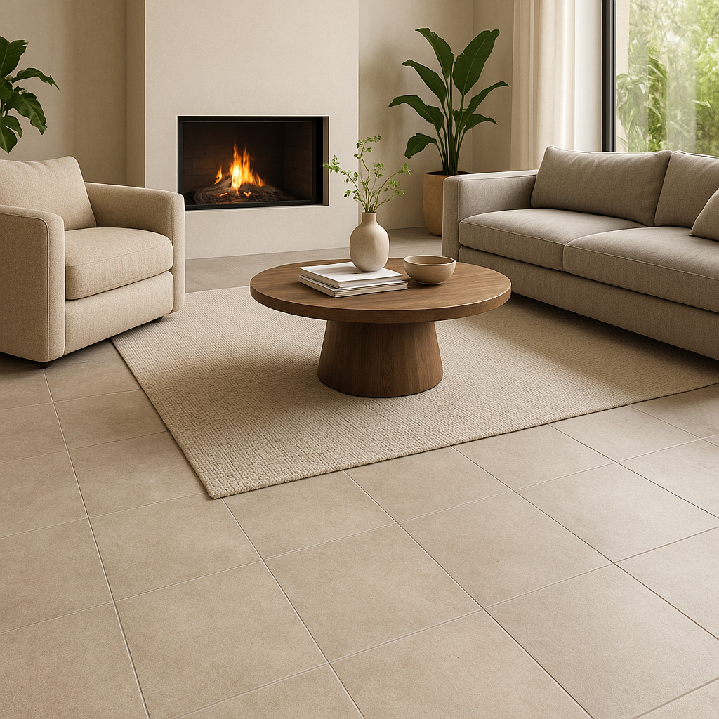 PISARA ASH witte cementlook tegel 80x80cm met matte textuur – porseleinen tegel van Tegelplus voor moderne Belgische interieurs