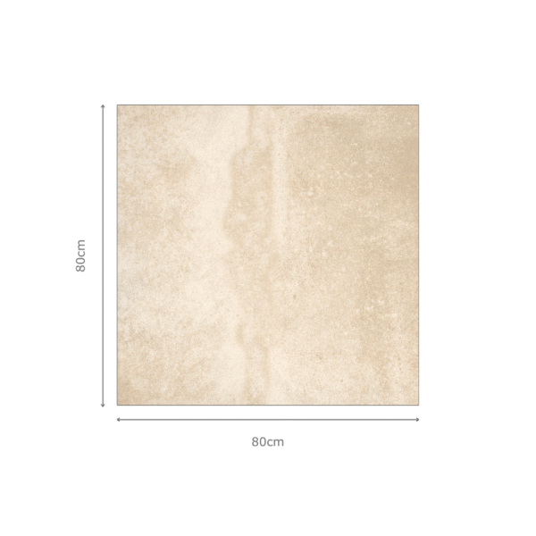 PISARA NATURAL crèmekleurige cementlook tegel 80x80cm met matte textuur – porseleinen tegel van Tegelplus voor warme Belgische interieurs