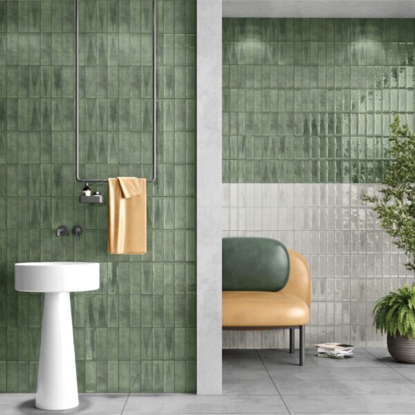 PLAKA WILD GREEN BASE Tiles 7.5x22.5cm