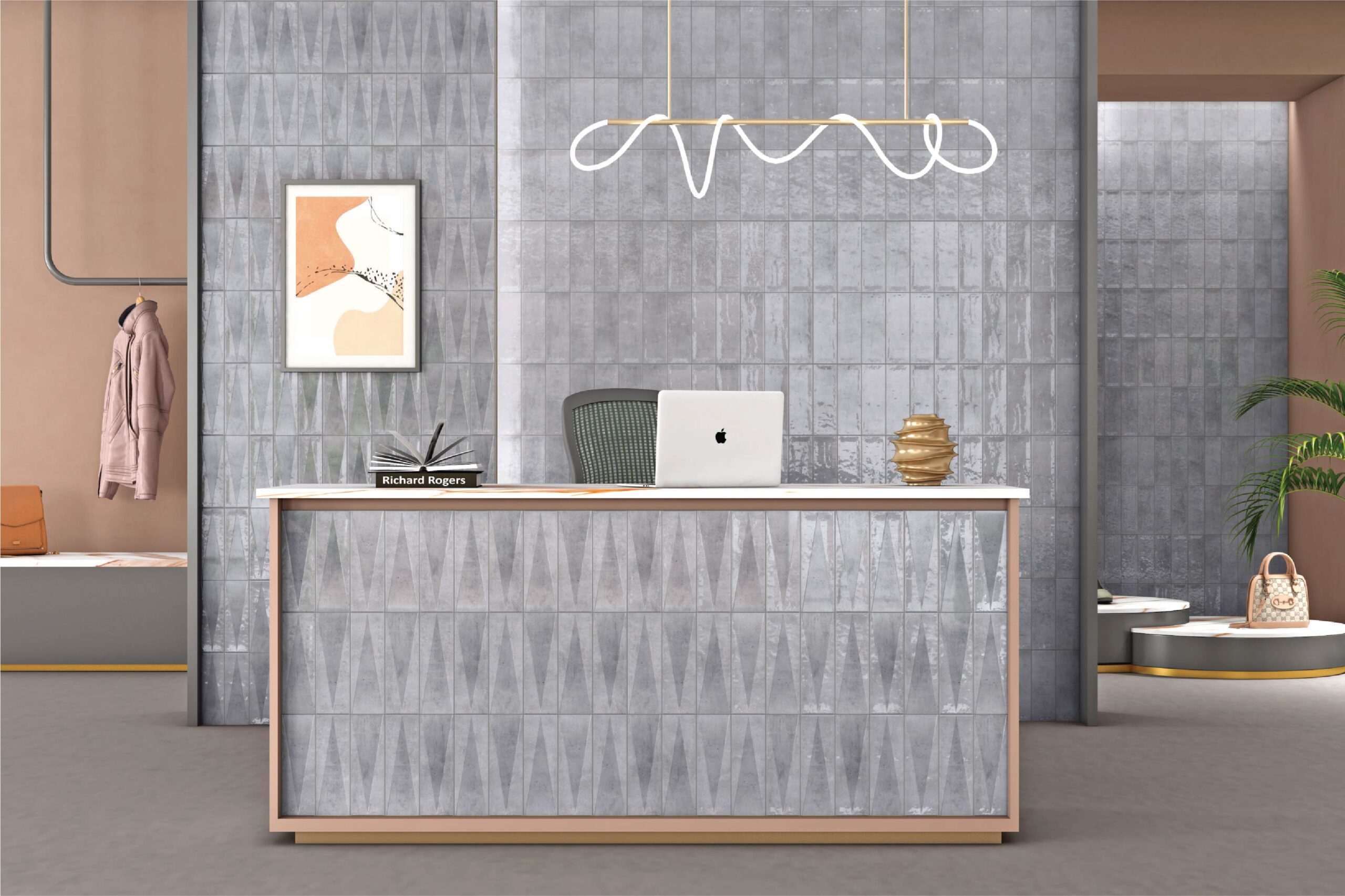PLAKA MOON GRAY BASE Tiles 7.5x22.5cm