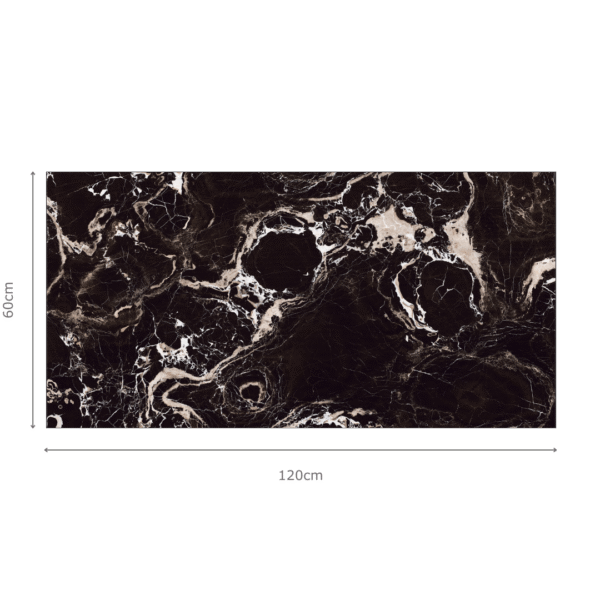 PORTICO SILVER zwarte marmerlook tegel 60x120 cm met zilvergrijze adering en hoogglans afwerking – porseleinen tegel van Tegelplus voor elegante Belgische interieurs