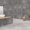 RIVERSIDE NERO zwarte marmerlook tegel 60x60cm & 80x80cm met getextureerde matte afwerking – porseleinen tegel van Tegelplus voor Belgische interieurs