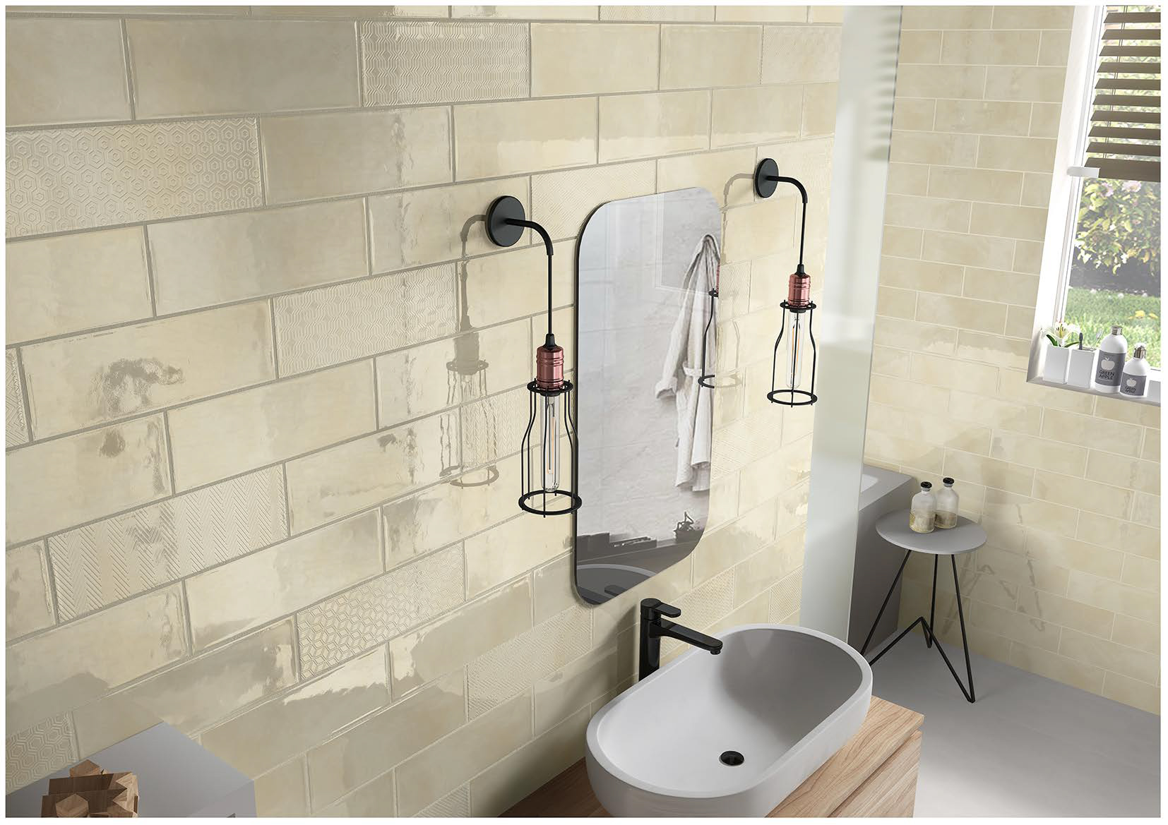 ROME BEIGE GEO 10x30cm tegel met beige kleur en geometrisch patroon tiles
