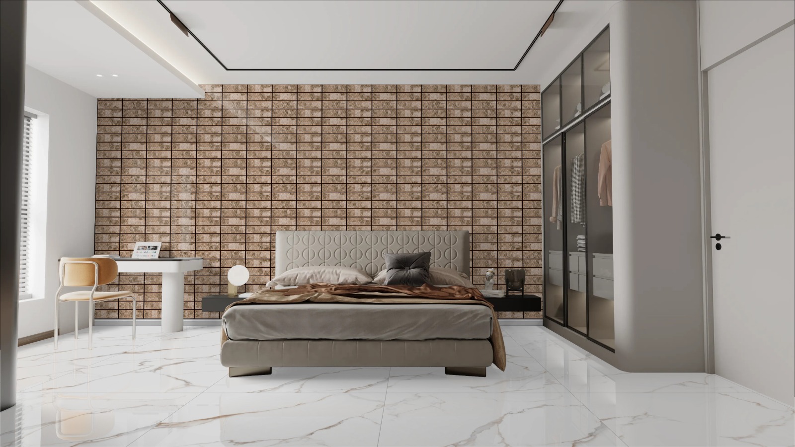 ROSE GOLD MATT 10x30cm wandtegel met matte roségouden kleur en subtiele textuur tiles