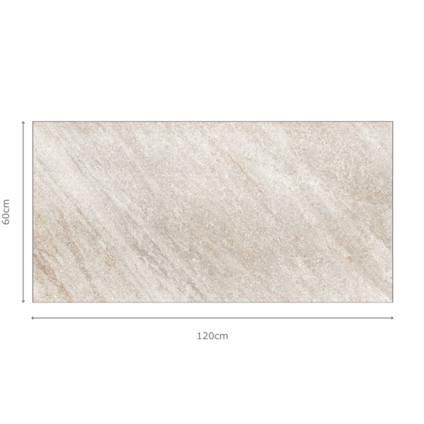ROCKSTONE CREMA steenlook tegel 60x120cm met matte textuur – porseleinen tegel van Tegelplus voor rustgevende Belgische interieurs