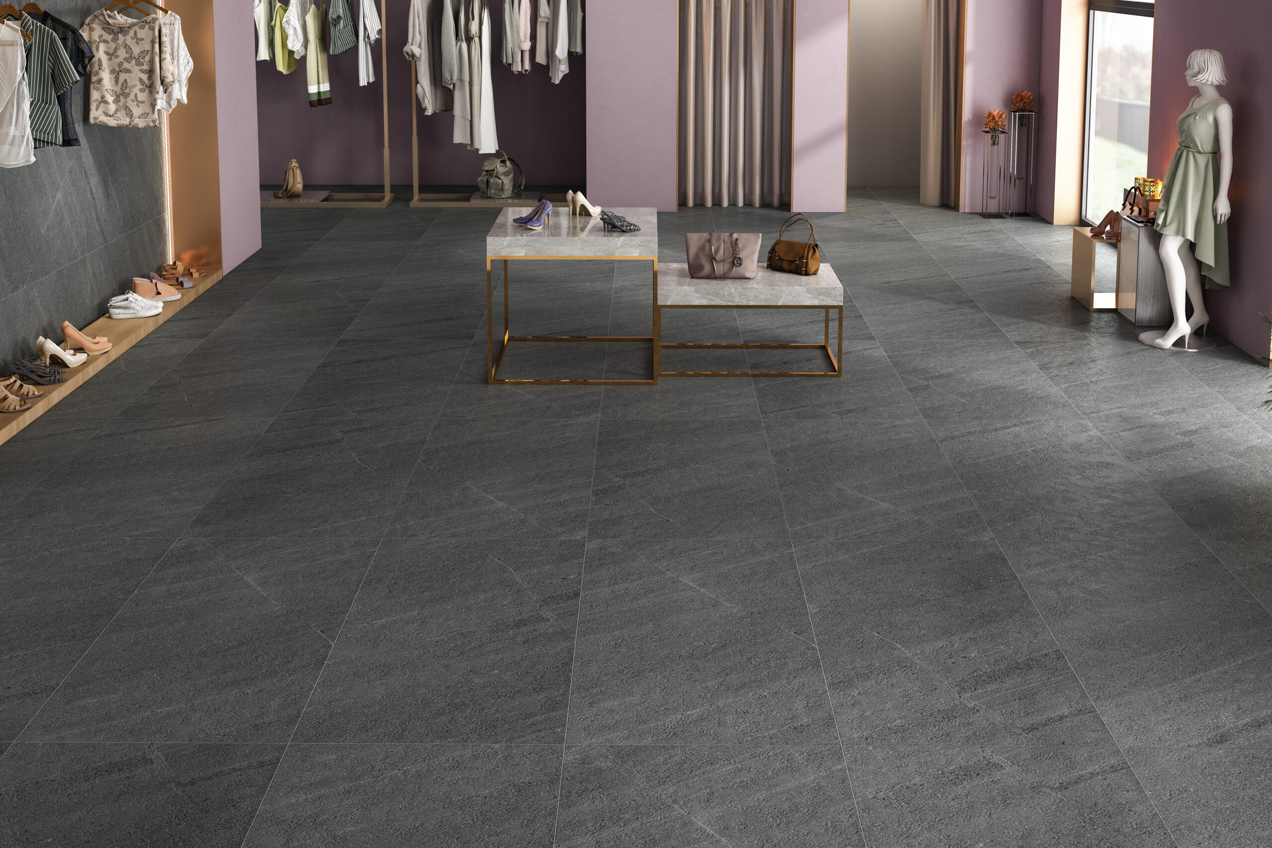 SOFIA ANTHRACITE Black Stone Tiles 60x120cm