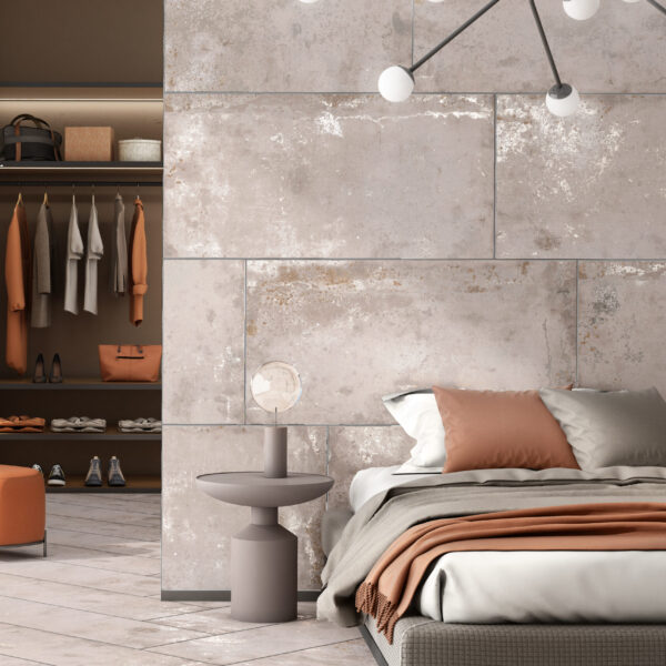 SOIL BEIGE beige metallic tegel 60x120 cm – porseleinen tegel met warme beige metallic afwerking van Tegelplus voor stijlvolle Belgische interieurs