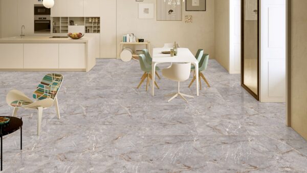 SARANCOLLIN CARVED GREY marmerlook tegel 60x120cm met carving structuur – porseleinen vloer- en wandtegel van Tegelplus voor moderne Belgische interieurs