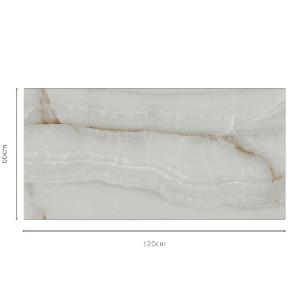 SERENE ONYX BIANCO beige onyxlook tegel 60x120cm met glanzende afwerking – porseleinen tegel van Tegelplus voor elegante Belgische interieurs
