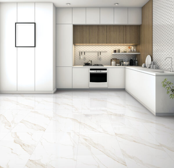 STATUARIO GOLD marmerlook tegel 60x120 cm met goudaccenten