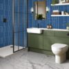 SANDSTONE CYAN BLEU 7.5x30cm glanzende tegel met zandsteenstructuur in levendige cyaanblauwe kleur tiles