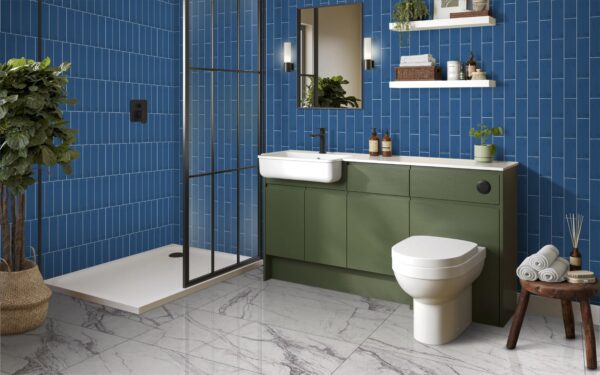SANDSTONE CYAN BLEU 7.5x30cm glanzende tegel met zandsteenstructuur in levendige cyaanblauwe kleur tiles
