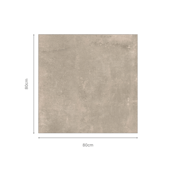 TOKO TAUPE cementlook tegel 80x80cm in taupegrijs met matte afwerking – porseleinen tegel van Tegelplus voor Belgische interieurs