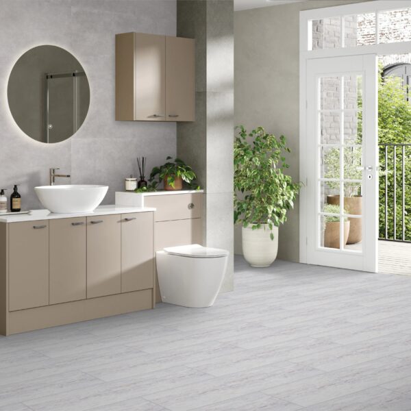 TRAVERTINE BIANCO 30x90cm matte tegel met natuursteenlook in helder wit tiles