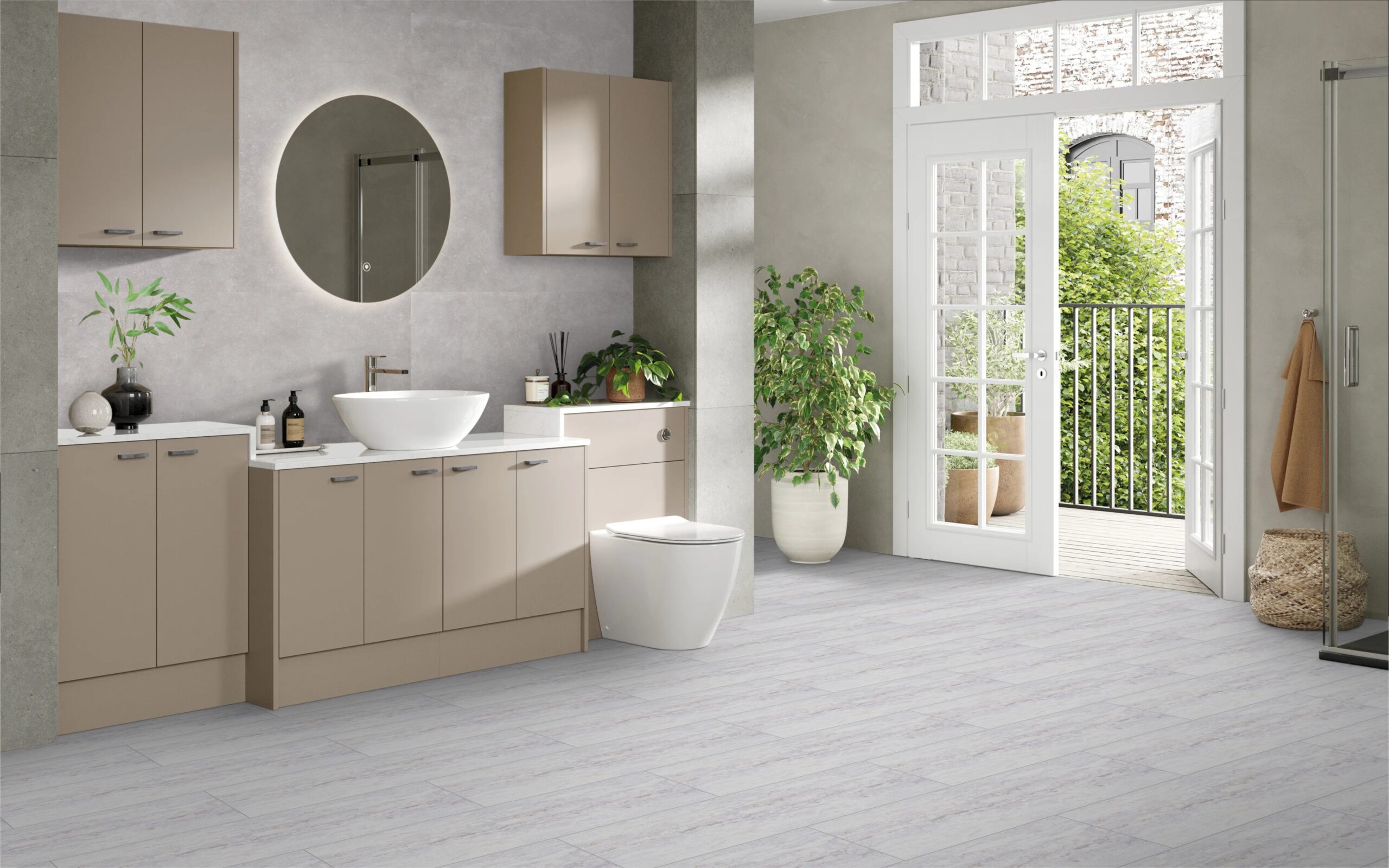 TRAVERTINE BIANCO 30x90cm matte tegel met natuursteenlook in helder wit tiles