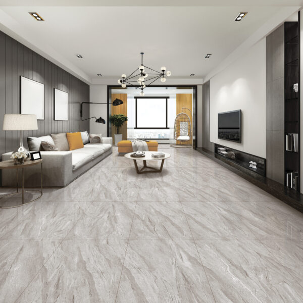 Keramische tegel TURKEY GREY INFINITY 60x120cm met glanzende grijze afwerking tiles