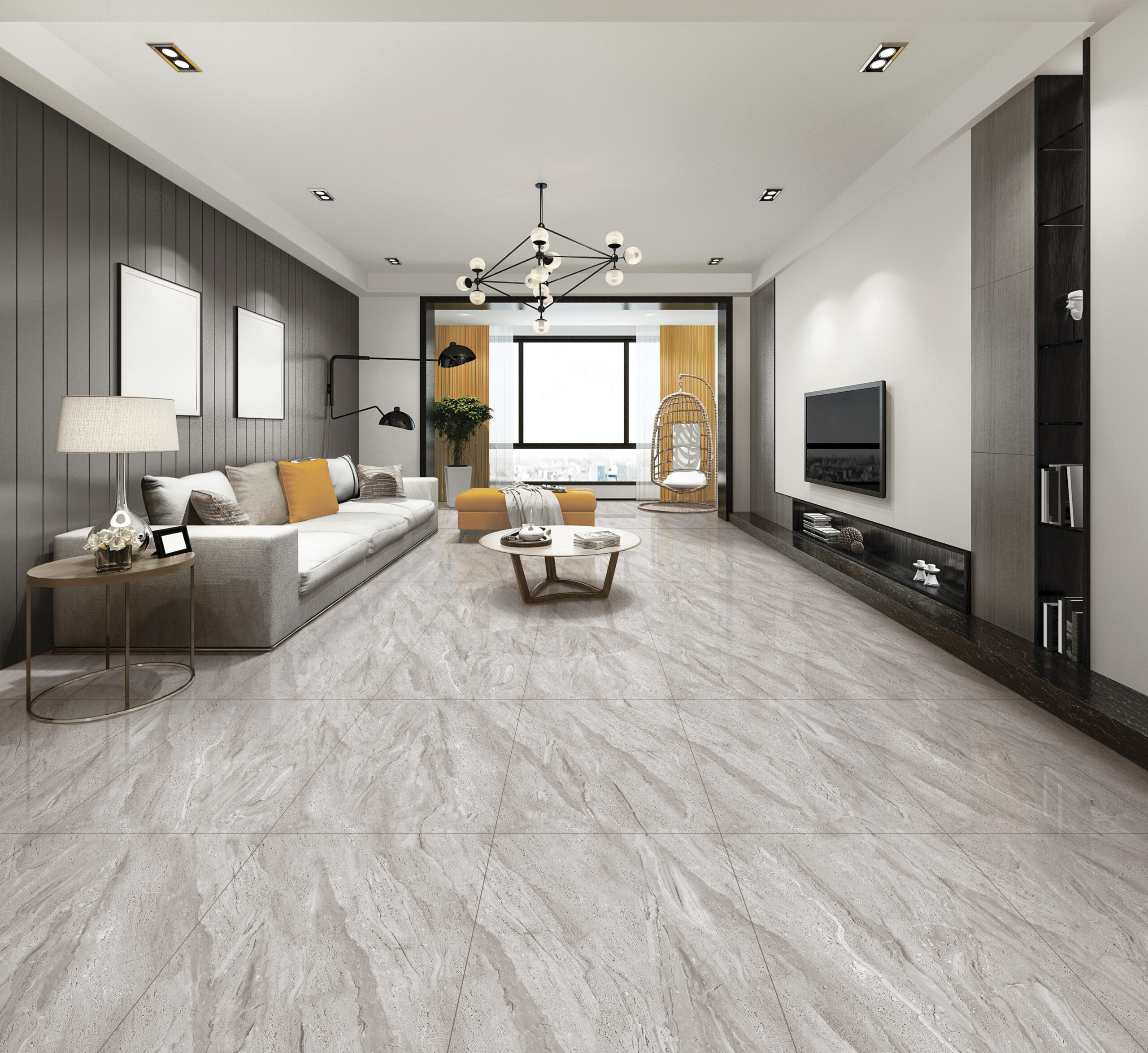 Keramische tegel TURKEY GREY INFINITY 60x120cm met glanzende grijze afwerking tiles