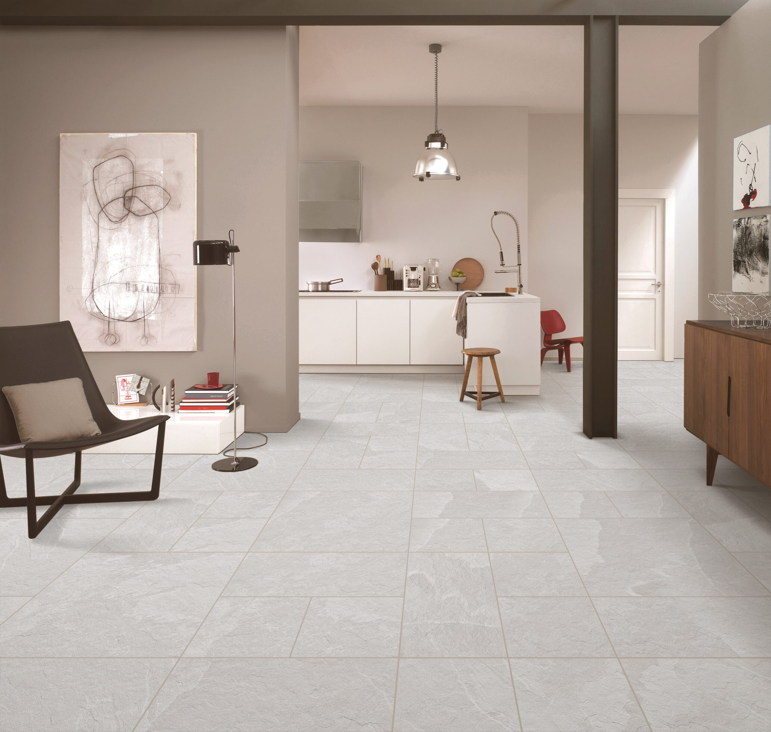 VELIT SNOW grijze natuursteenlook tegel 60x60x1.2cm met antislip afwerking – porseleinen buitentegel van Tegelplus voor Belgische terrassen en tuinen