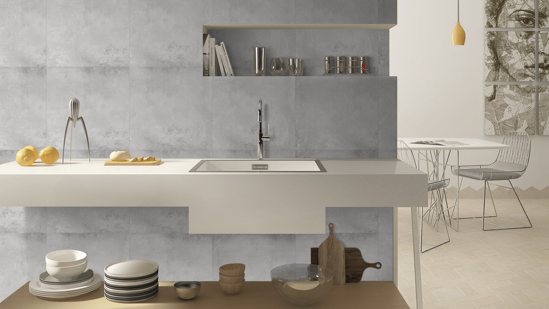 VOLVO GREY cementlook tegel 60x60cm met getextureerde matte afwerking – porseleinen tegel van Tegelplus voor moderne Belgische interieurs