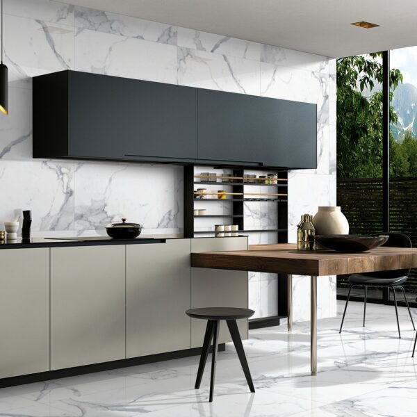 Glanzende tegel VERONICA NATURAL 60x120cm met natuursteenlook in warme, neutrale tinten tiles