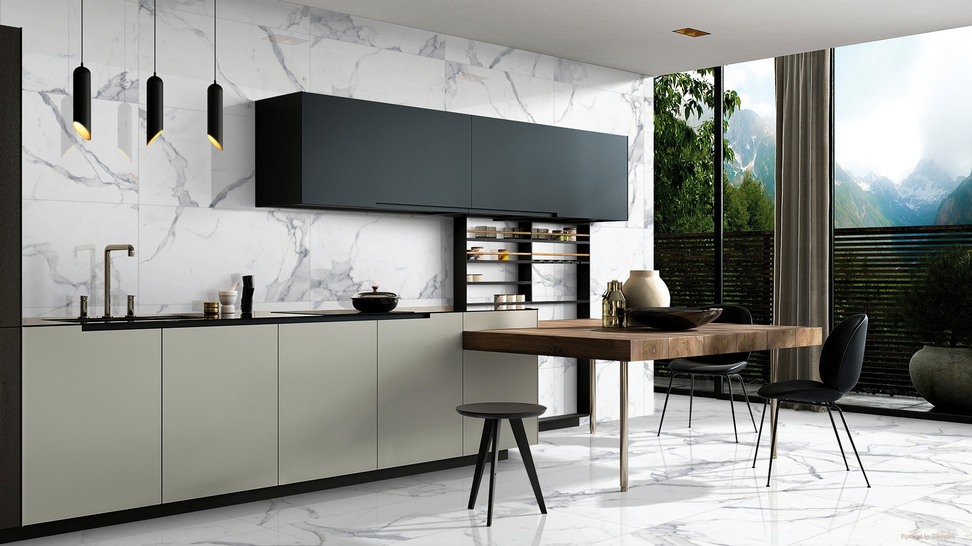 Glanzende tegel VERONICA NATURAL 60x120cm met natuursteenlook in warme, neutrale tinten tiles