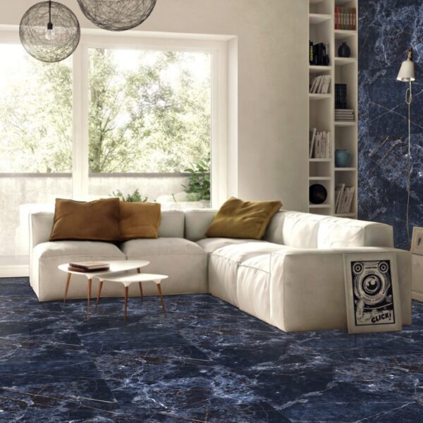 Keramische tegel VULCANO BLACK 60x60cm met hoogglans zwarte afwerking tiles