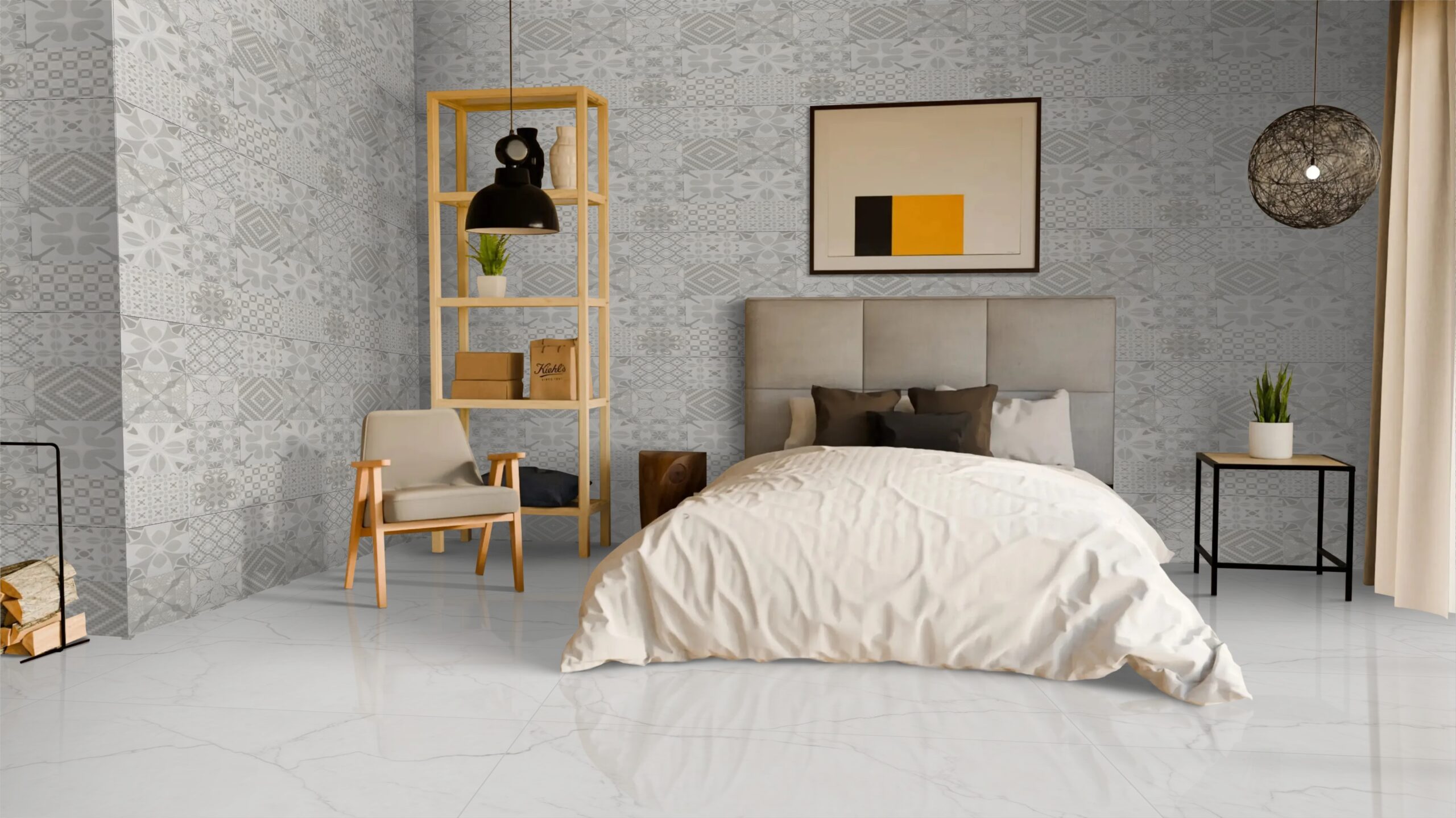 ZARA GREY T 20x20cm matte tegel met zachte grijston en subtiel patroon tiles