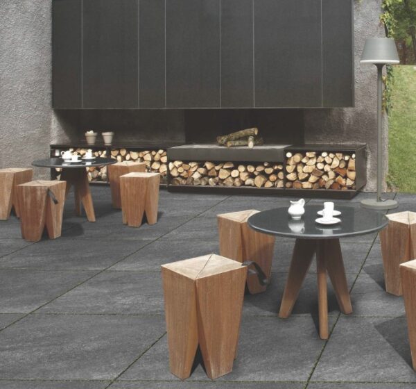 HARYANA NERO Black Stone Tiles 80x80x2cm