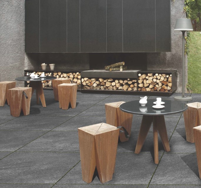HARYANA NERO Black Stone Tiles 80x80x2cm