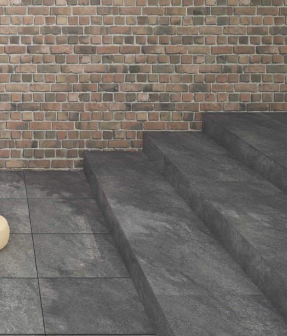 HARYANA NERO zwarte steenlook tegels, porselein, antislip R11 – formaten 60x60 en 80x80 cm – buitentegel voor België – Tegelplus